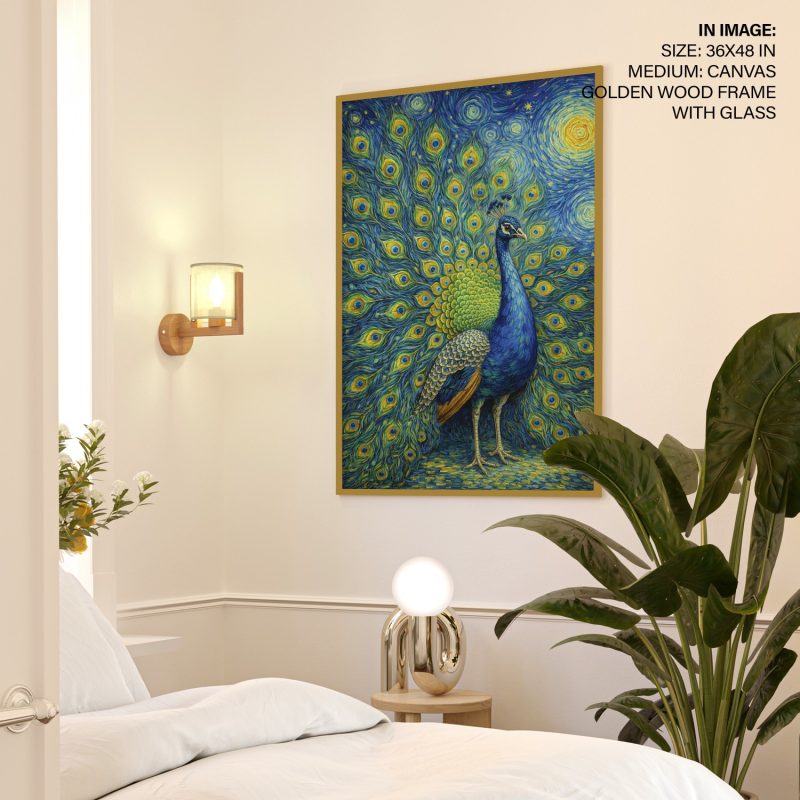 Starry Night Peacock Vastu Painting