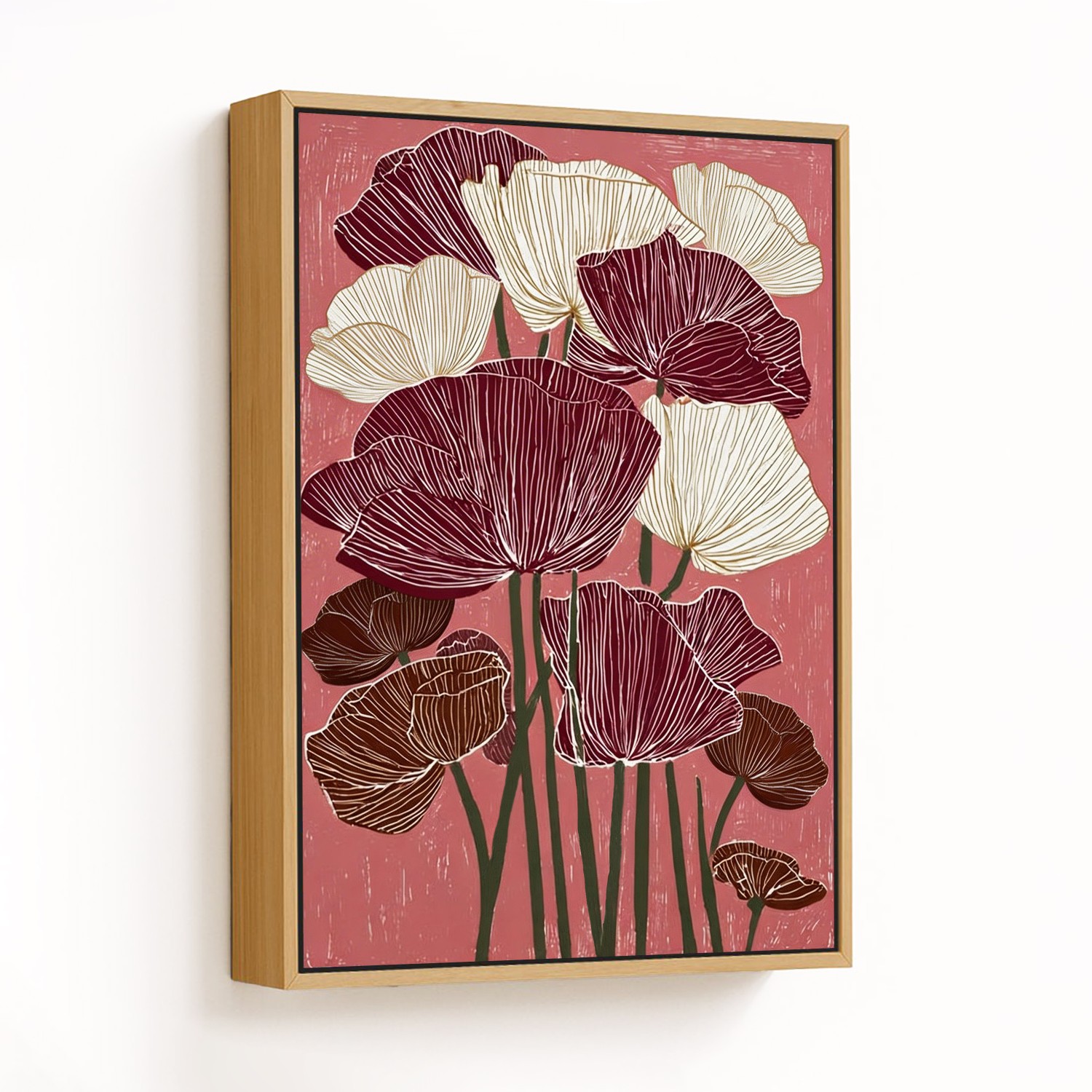 Crimson Botanical Symphony - CHOOSE SIZE: Choose h