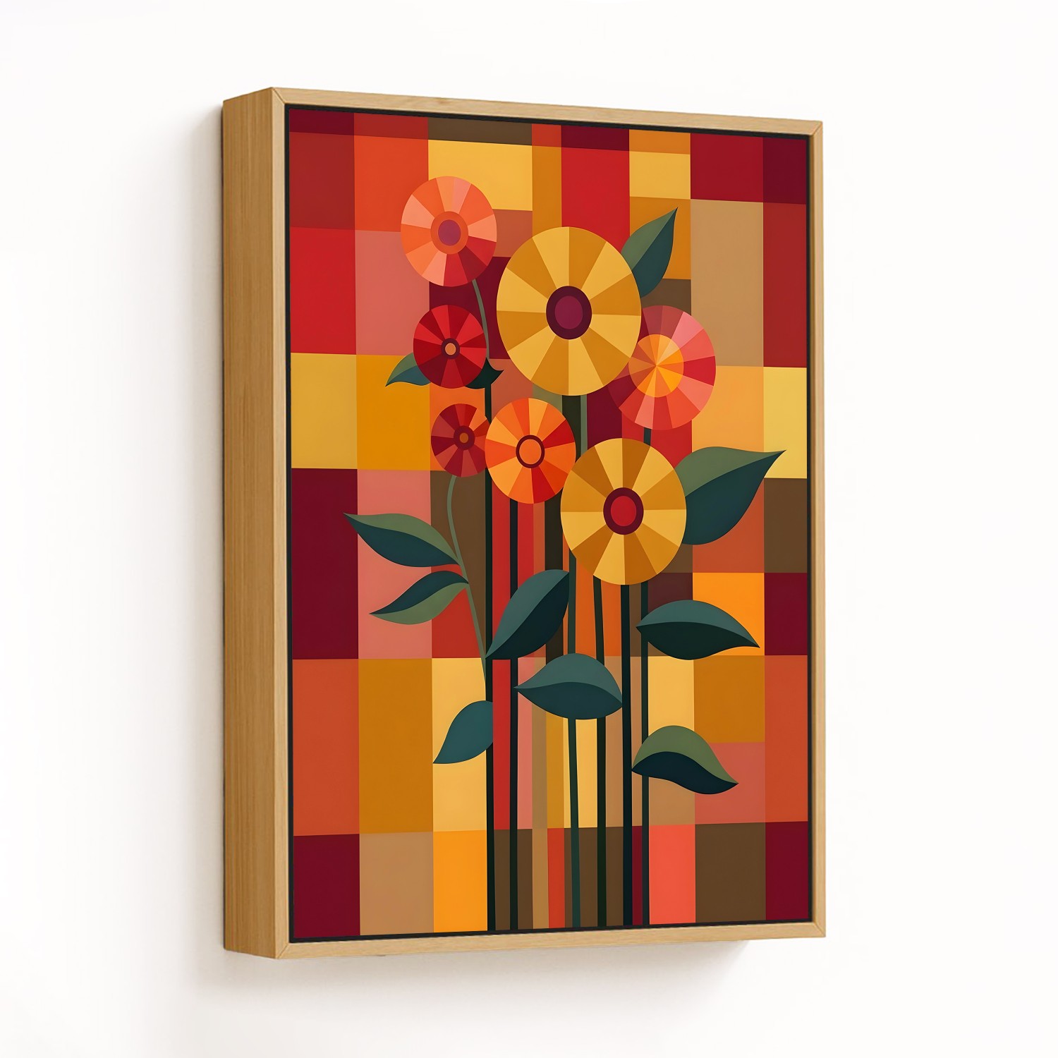 Vibrant Geometric Blossom - CHOOSE SIZE: Choose ho
