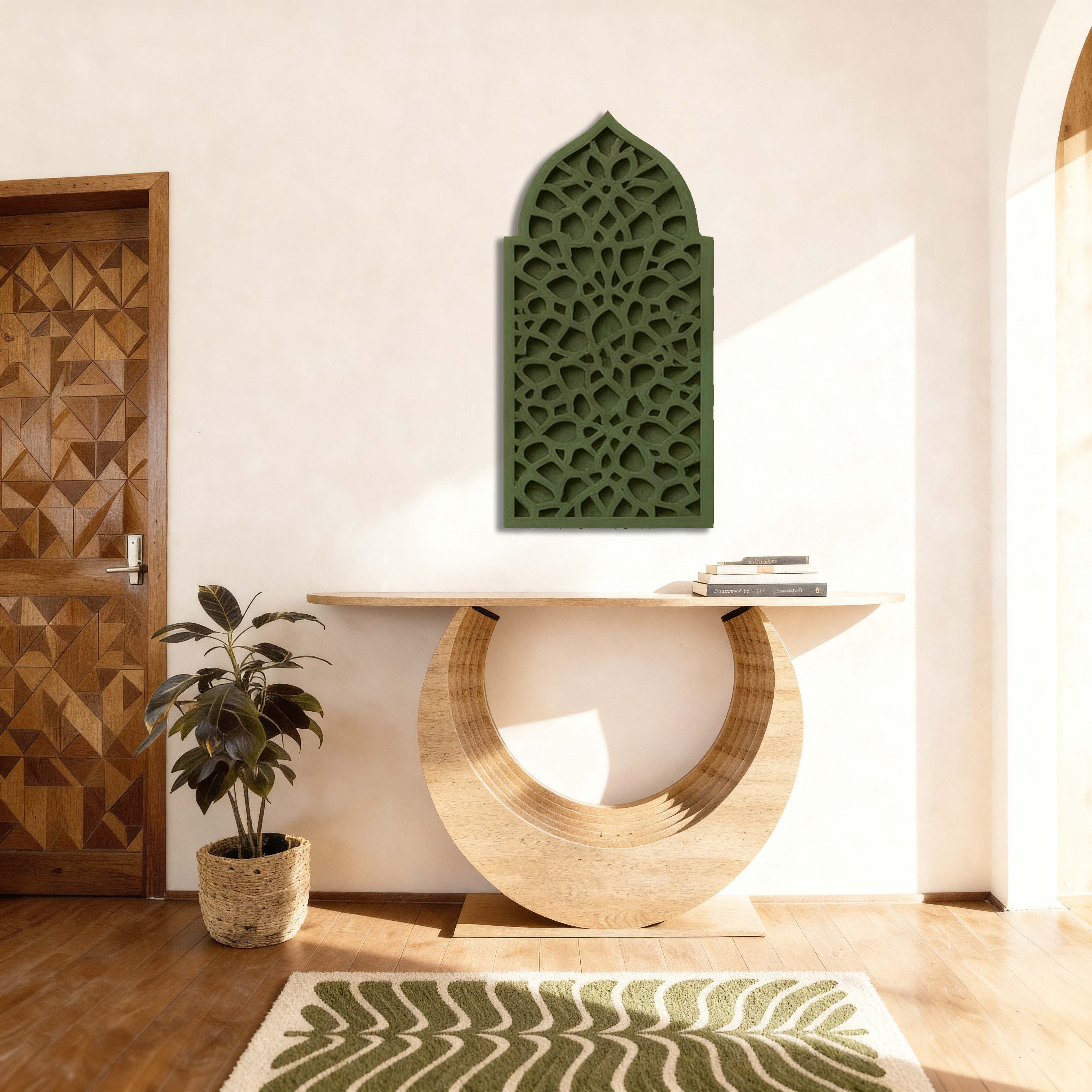 Zamrud Jaali - Handcrafted 3D Jharokha wall art in