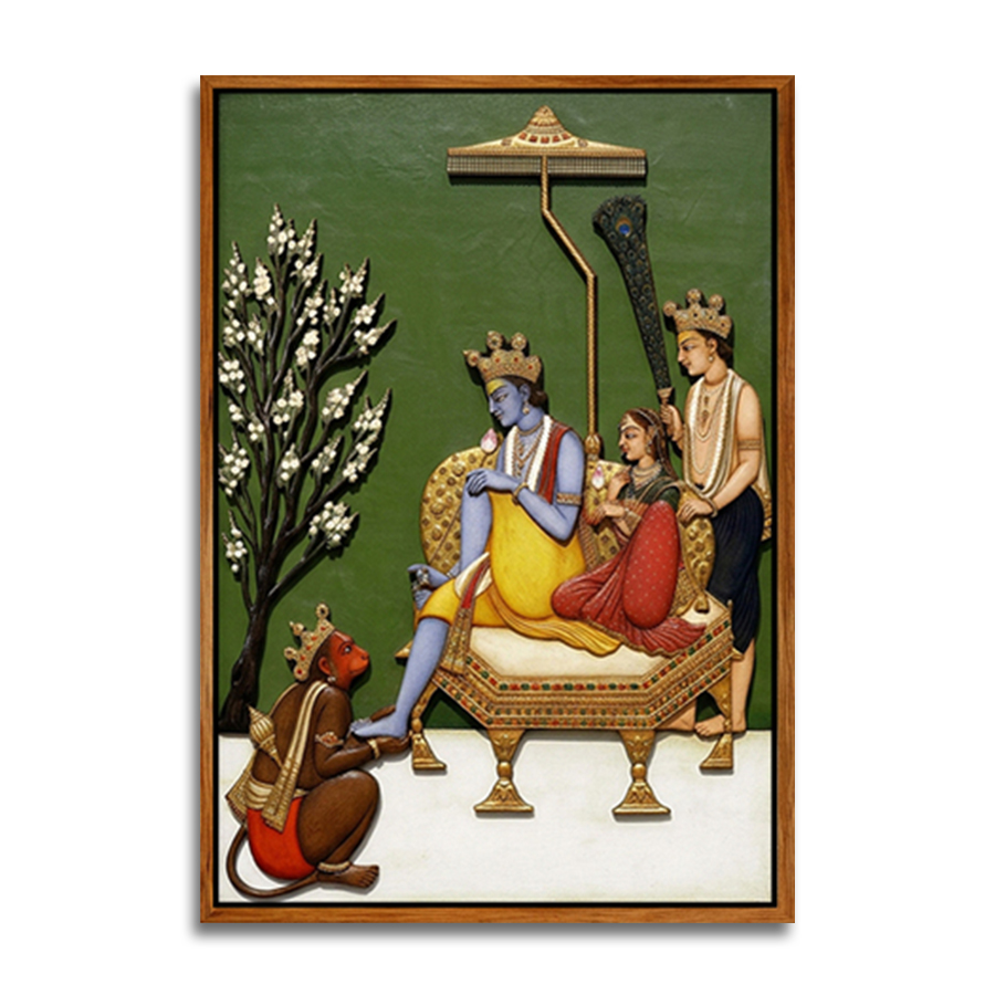 Guru-Bhakta: The Beloved Servant with embossed features on layered Sculpture